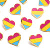 Pansexual Pride Pins, Striped Heart Enamel Pin Set (12 Pack)