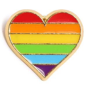 Rainbow Heart Pins, Love is Love LGBTQ Pride Enamel Pin Set (0.9 In, 12 Pack)
