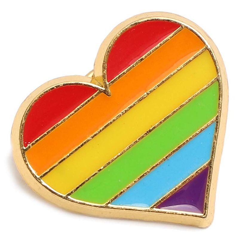 Rainbow Heart Pins, Love is Love LGBTQ Pride Enamel Pin Set (0.9 In, 12 Pack)