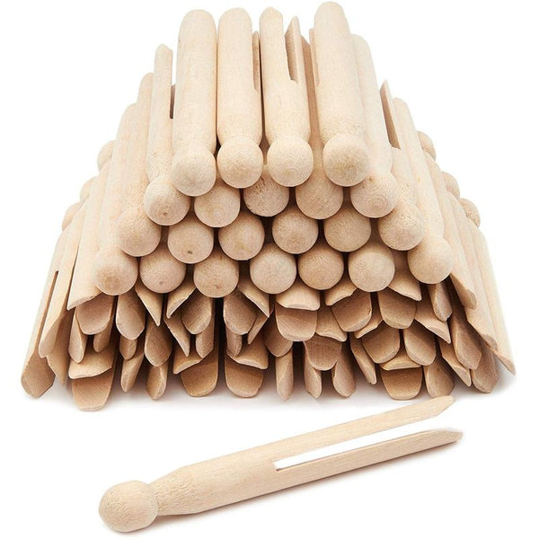 Juvale Wooden Traditional Clothespins (4.3 x 0.5 in, 50 Pack)