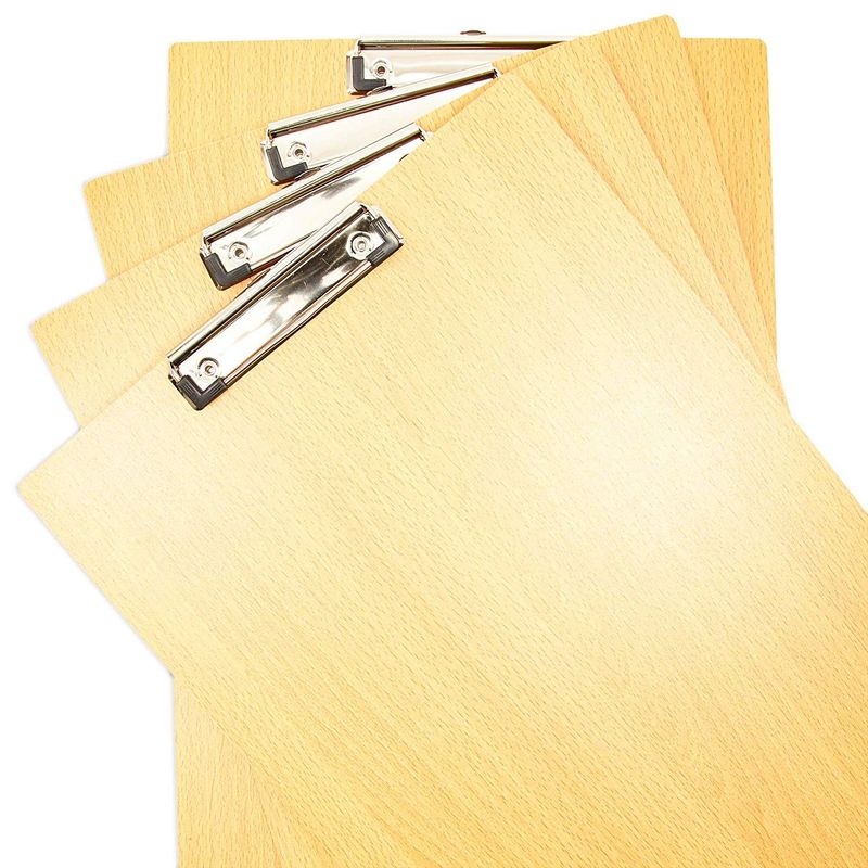 Juvale 4 Pack Ledger Size Portrait Clipboards, Retractable Hook, 11.5 x 17.5