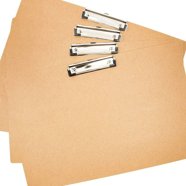 Juvale 4 Pack Wooden Ledger Size Landscape Horizontal Clipboards Hardboard for Office, 17.5x11.5