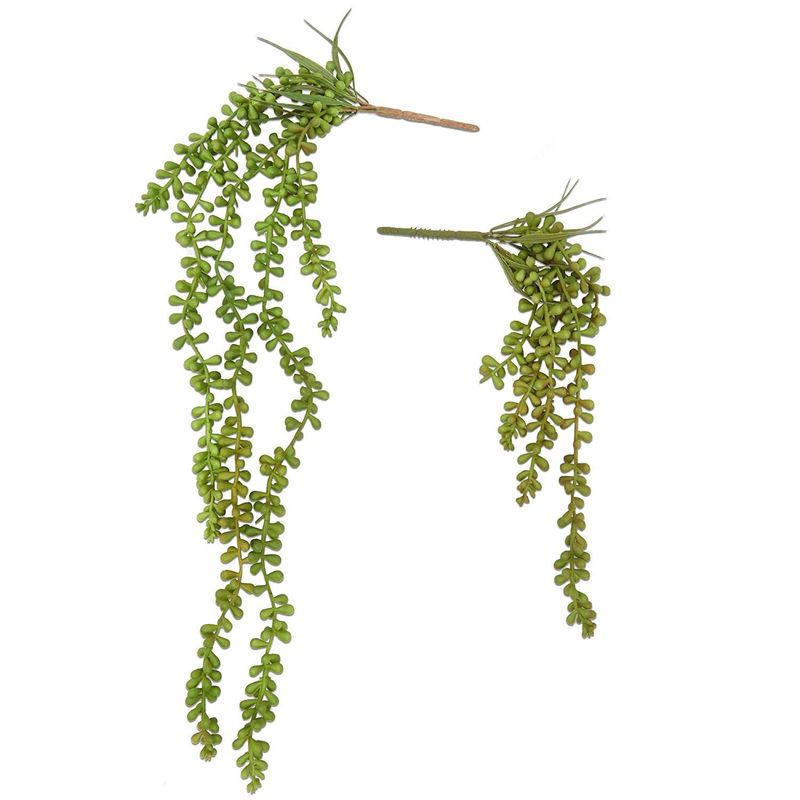 Juvale 6 Pack Fake Succulents, Large Small Artificial Hanging Succulents Plants, Green, 23.5 and 15 Inches