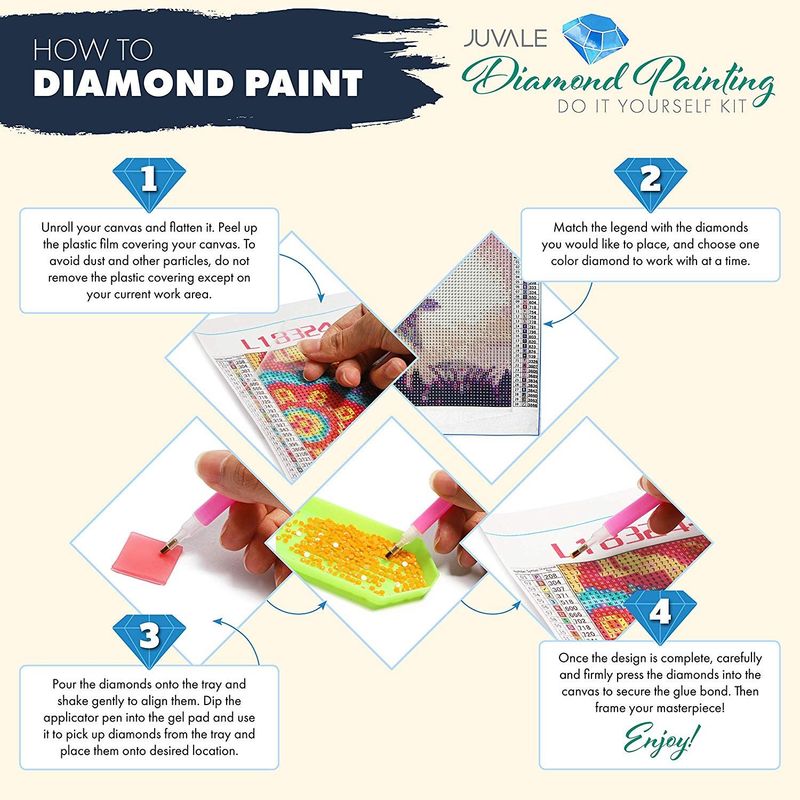 Juvale DIY 5D Diamond Painting Kit for Adults with 2 Full Drill Canvases and Tools (Mandala)