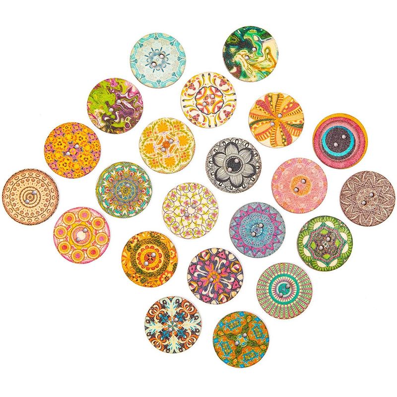 Juvale Wood Buttons for Crafts (2 Hole, 450 Pack)