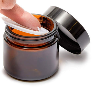 Amber Glass Jars with Black Lids (2 oz, 14 Pack)