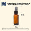 Juvale 1 Ounce Glass Refillable Spray Bottles for Essential Oils – 20 Pack, Amber