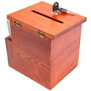 Juvale Wooden Suggestion Box with Cards (Brown, 50 Suggestion Cards)