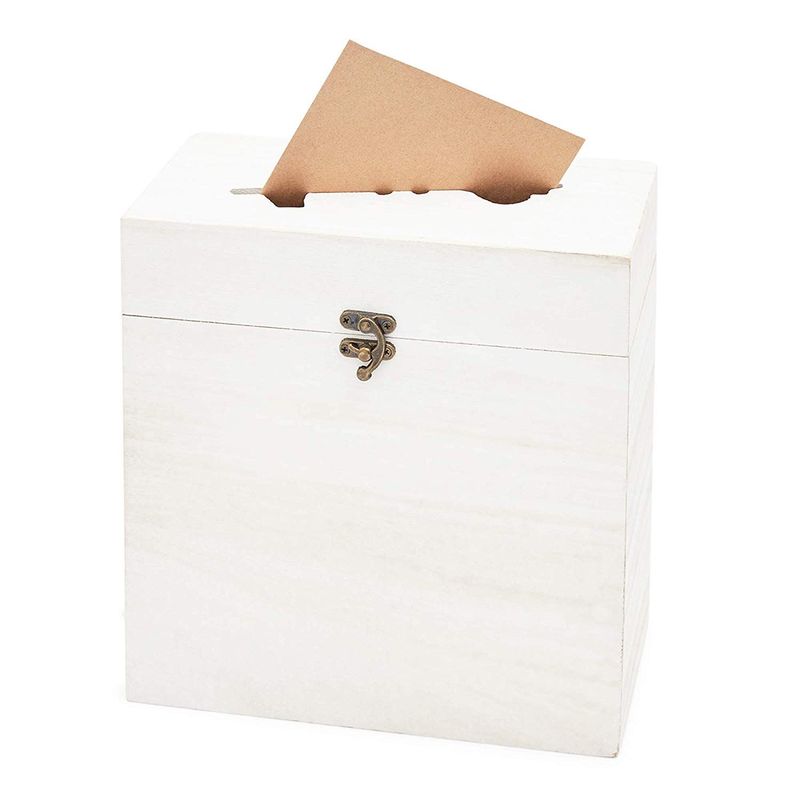 Juvale Rustic Card Box for Wedding (White, Pack of 1)