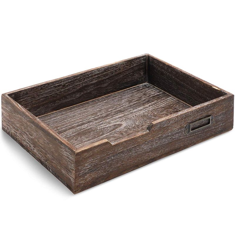 Rustic Wood Stackable Paper Tray (13.6 x 9.75 Inches)