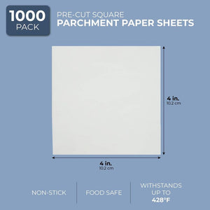 Parchment Paper Squares, Baking Sheets (4 x 4 In, 1000-Pack)