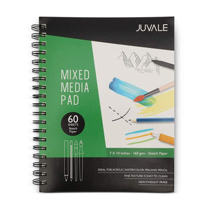 Paper Notebook for Mixed Media Art, Drawing Pad (7x10 In, 2-Pack)