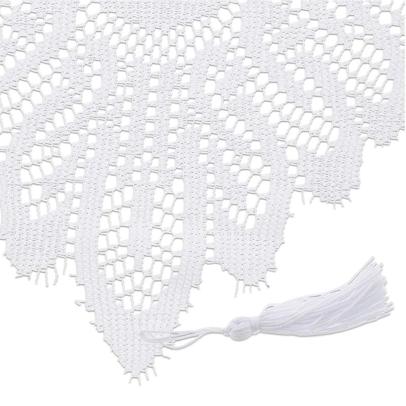 Juvale Lace Table Cloth Runner, 13 x 54 in, White