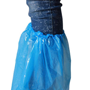 Disposable Waterproof Shoe Covers for Rain (18.5 x 14 in, Blue, Plastic, 60 Pack)