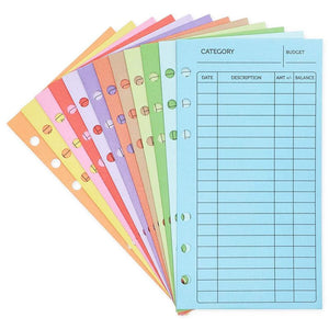 Cash Envelopes with Pre-Punched Holes for Budgeting (6.5 x 3.5 in, 12 Colors, 36 Pack)