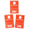 Temporary Hanging Parking Permit for Car Parking Management, Numbered 1-100 (3.15 x 4.75 in, Neon Red)
