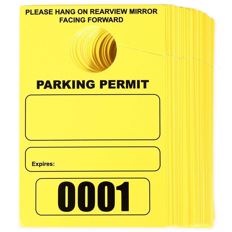 Blank Temporary Parking Permit, Number 1-100 (3.15 x 4.75 IN, 100 Pack)