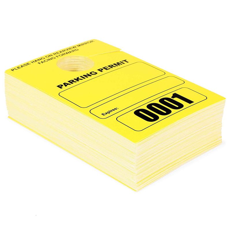 Blank Temporary Parking Permit, Number 1-100 (3.15 x 4.75 IN, 100 Pack)