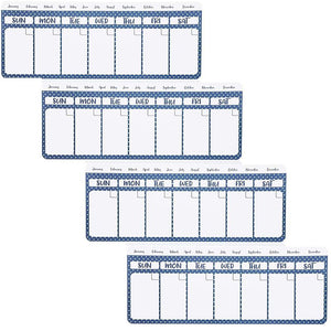 Magnetic Fridge Calendar, Dry Erase (11 x 4.2 in, 4 Pack)