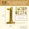 Self-Adhesive House Number Stickers (Gold, 2 Pack)