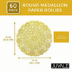 Round Medallion Paper Lace Doilies (Gold, 60 Pack)