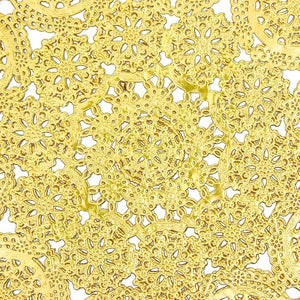 Round Medallion Paper Lace Doilies (Gold, 60 Pack)