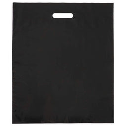 Merchandise Bags with Handles for Retail (12 x 15 in, Black, 100 Pack)