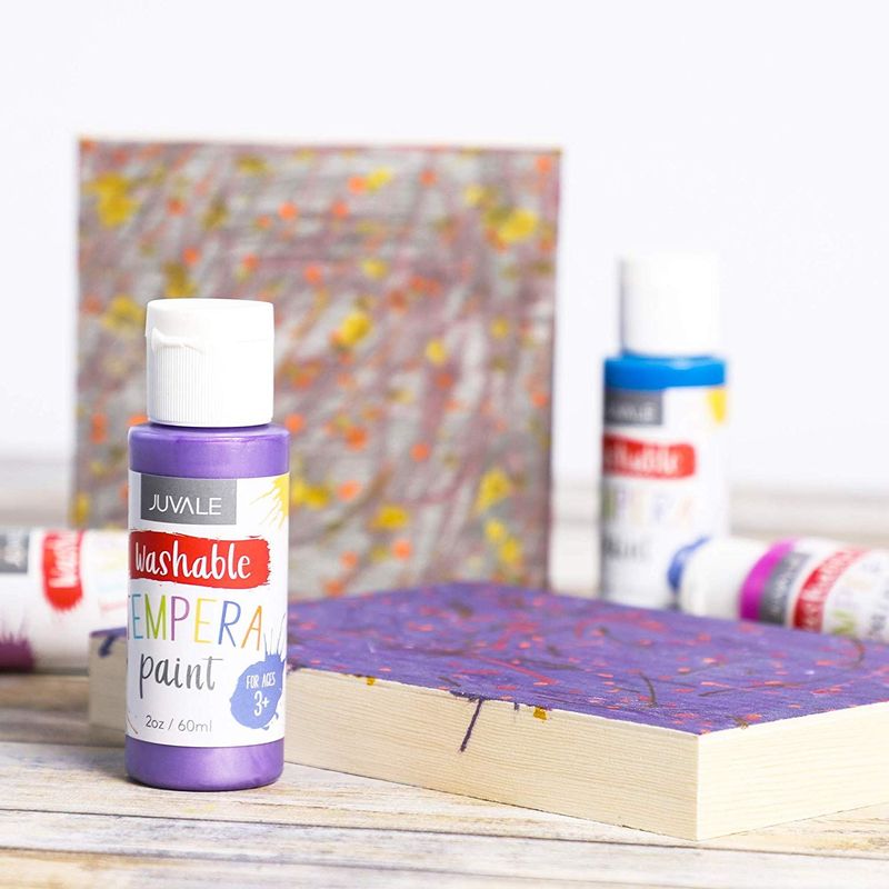 Juvale Washable Tempera Paint Set for Kids (2 oz., Multicolored, 18 Pack)