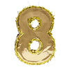 Small Number 8 Pinata (Gold Foil, 15.5 x 10.5 x 3 in.)