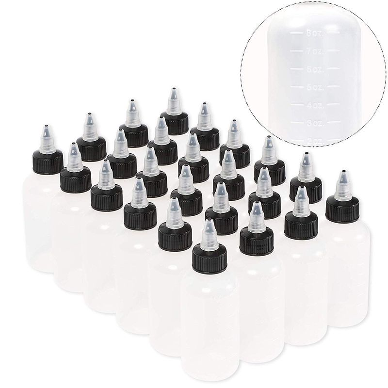 ljdeals 2 oz Plastic Squeeze Bottles with Yorker Caps, for Condiments, Glues, Paints, Craft, Sauce and morePack of 6, BPA Free, Made in USA