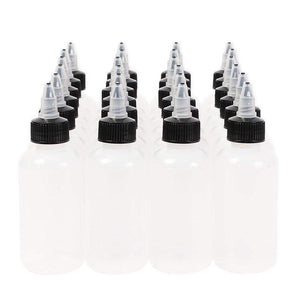 Boston Round Squeeze Bottles with Twist Caps (4 oz., White, 24 Pack)