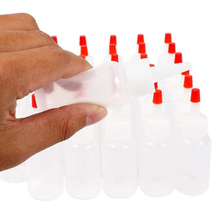 Boston Round Squeeze Bottles with Red Caps (1 oz, 36 Pack)