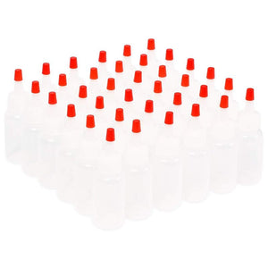 Boston Round Squeeze Bottles with Red Caps (1 oz, 36 Pack)