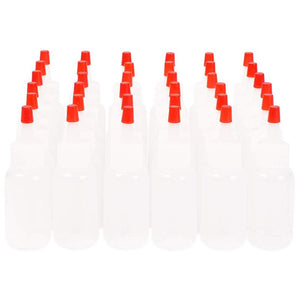 Boston Round Squeeze Bottles with Red Caps (1 oz, 36 Pack)