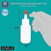 Boston Round Squeeze Bottles with Red Caps (1 oz, 36 Pack)