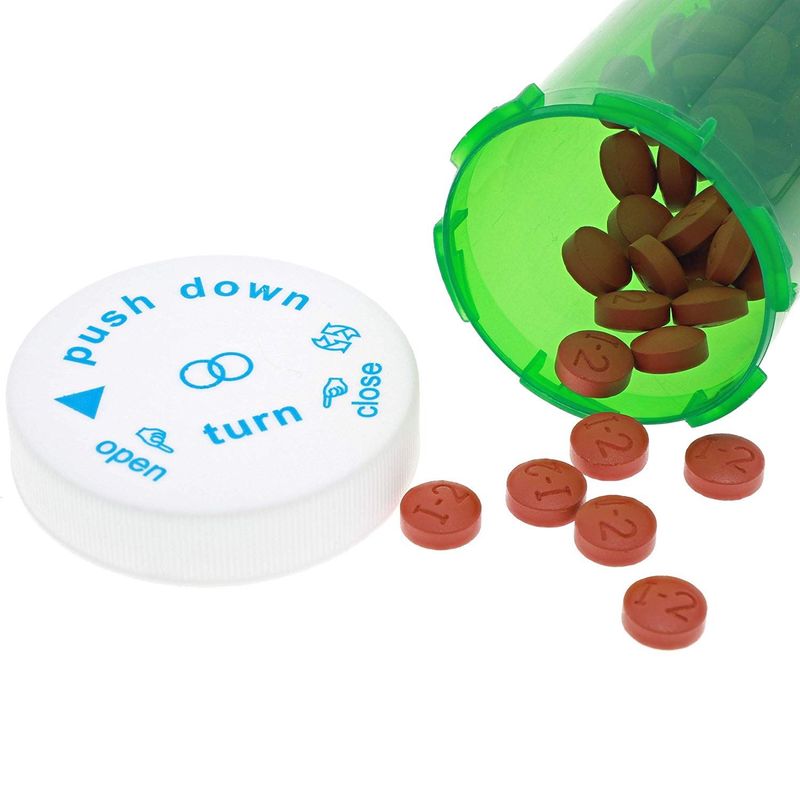 Juvale 30 Pack Empty Pill Bottles with Pop Top Caps, 19 DRAM Prescription Medicine Containers (Blue)