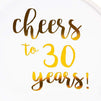 Disposable Gold Foil Plastic Plates, 30th Party Supplies (9 in, 24 Pack)