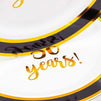 Disposable Gold Foil Plastic Plates, 30th Party Supplies (9 in, 24 Pack)