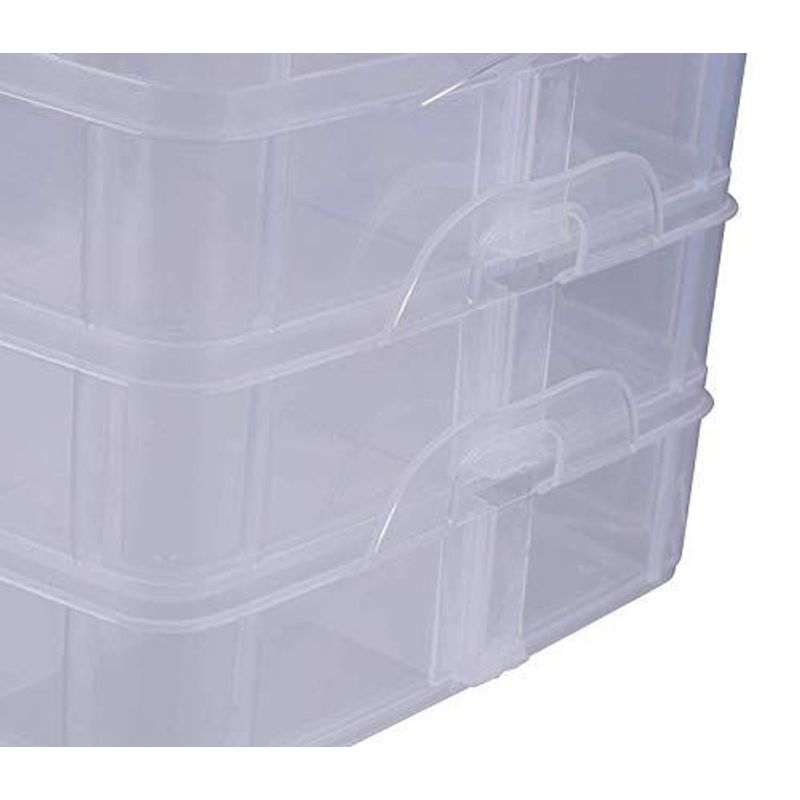 Craft Storage Organizer, 3 Layer Stackable Storage Container With