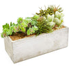 Juvale Artificial Mixed Succulent Plants in Rectangular Wooden Planter Box (9 x 4 in.)