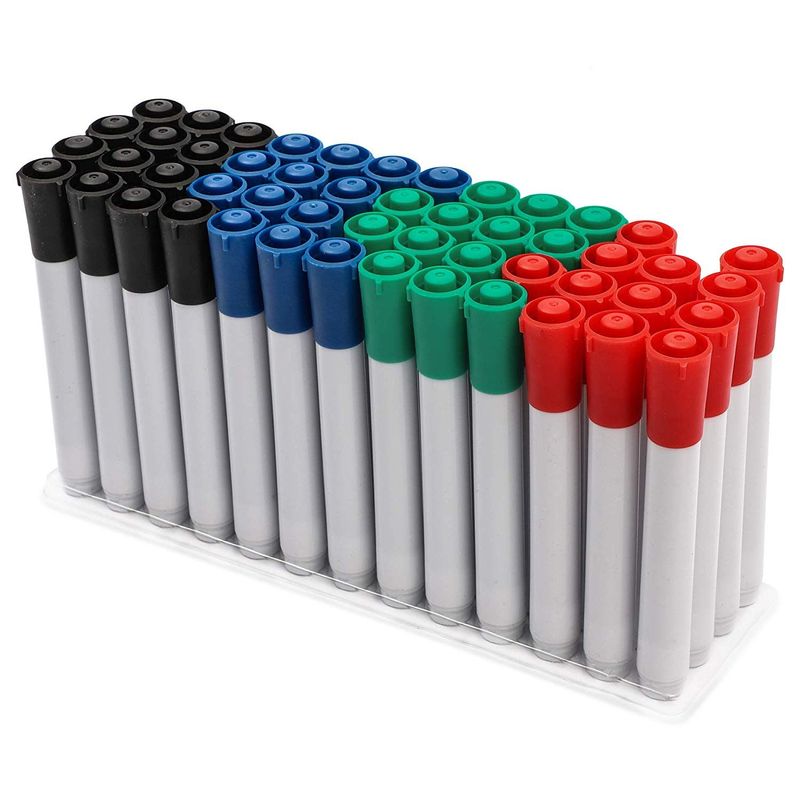 Dry Erase Chisel Tip Markers (4 colors, 52 Pack)