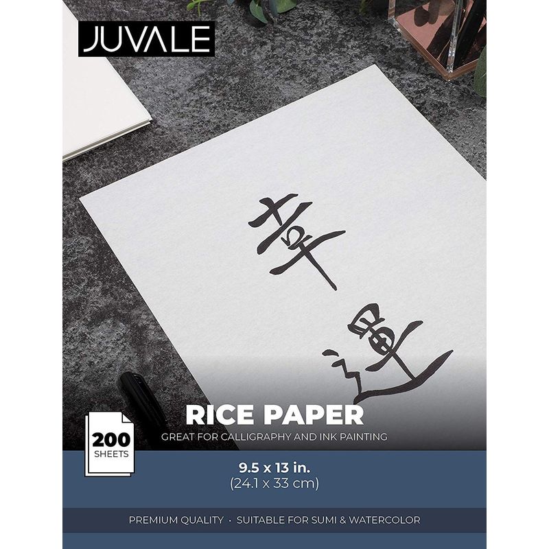 Juvale Rice Paper Sheets for Calligraphy and Decoupage (9.5 x 13 in., 200 Pack)
