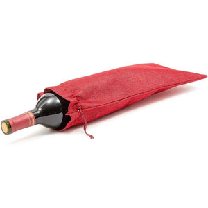 Reusable Jute Burlap Wine Bags with Drawstring (Red, 12-Pack)