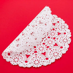 Juvale Round Medallion Doilies (12 in, White Lace Paper, 200 Pack)