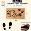 Cats Welcome People Tolerated Welcome Mat, Natural Coir Doormat (30 x 17 in)