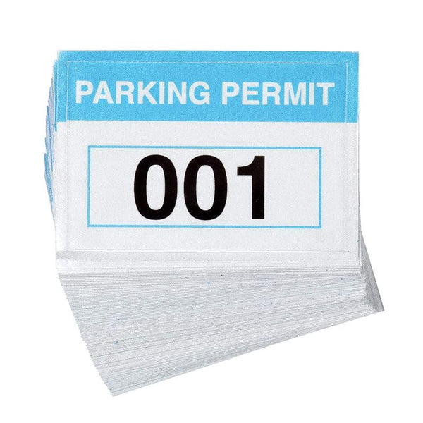 Sequentially Numbered Parking Permit Sticker (Light Blue, 2 x 3 in, 100-Pack)