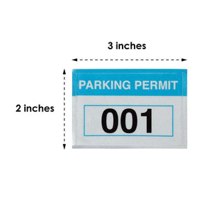 Sequentially Numbered Parking Permit Sticker (Light Blue, 2 x 3 in, 100-Pack)