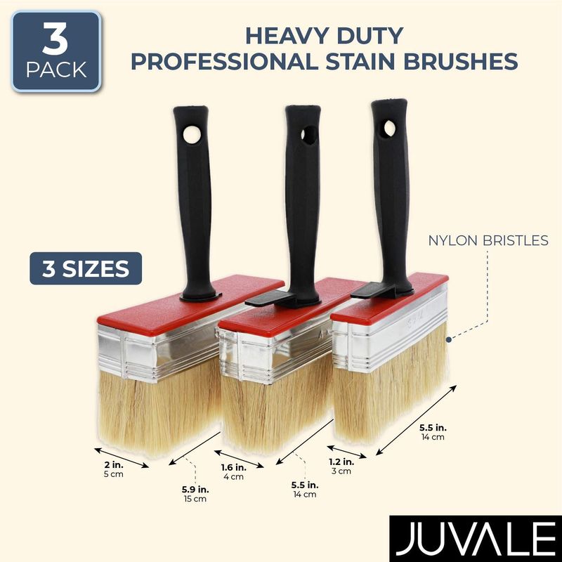 Heavy Duty Stain Paint Brush Set (3 Pack)