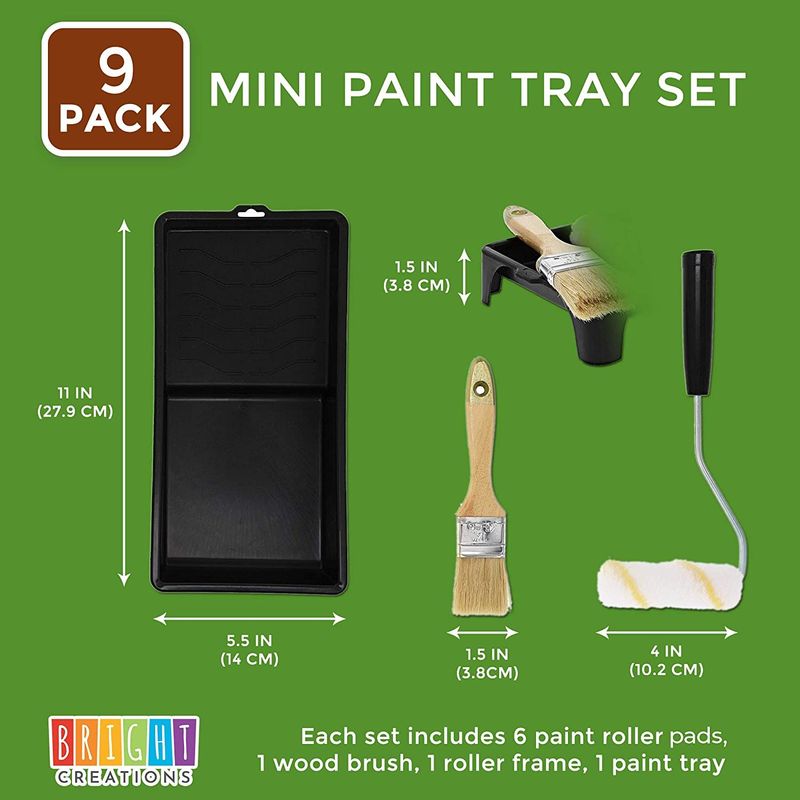 Mini Paint Tray Set (4 Inches, White, 9-Pack)
