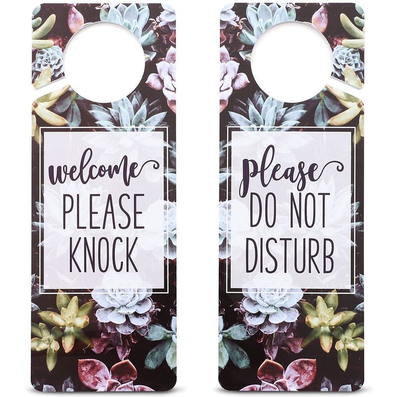 Door Knob Hanger, Do Not Disturb, Welcome Please Knock (3 Pack)